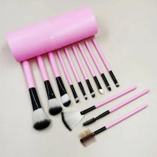 Load image into Gallery viewer, 12 Makeup Brush Set with Bucket for Cosmetics Soft Beauty Foundation
