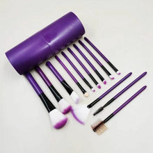 Load image into Gallery viewer, 12 Makeup Brush Set with Bucket for Cosmetics Soft Beauty Foundation