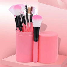 Load image into Gallery viewer, 12 Makeup Brush Set with Bucket for Cosmetics Soft Beauty Foundation