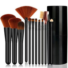 Load image into Gallery viewer, 12 Makeup Brush Set with Bucket for Cosmetics Soft Beauty Foundation