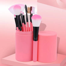 Load image into Gallery viewer, 12 Makeup Brush Set with Bucket for Cosmetics Soft Beauty Foundation