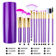 Load image into Gallery viewer, 12 Makeup Brush Set with Bucket for Cosmetics Soft Beauty Foundation