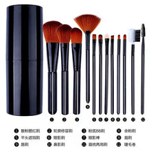 Load image into Gallery viewer, 12 Makeup Brush Set with Bucket for Cosmetics Soft Beauty Foundation