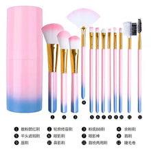 Load image into Gallery viewer, 12 Makeup Brush Set with Bucket for Cosmetics Soft Beauty Foundation