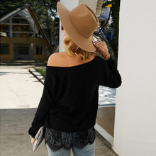 Load image into Gallery viewer, Lace Splicing Long Sleeve Women Tops
