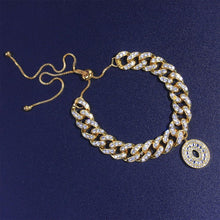 Load image into Gallery viewer, Cuban Link Chain Iced Out Letter Anklet