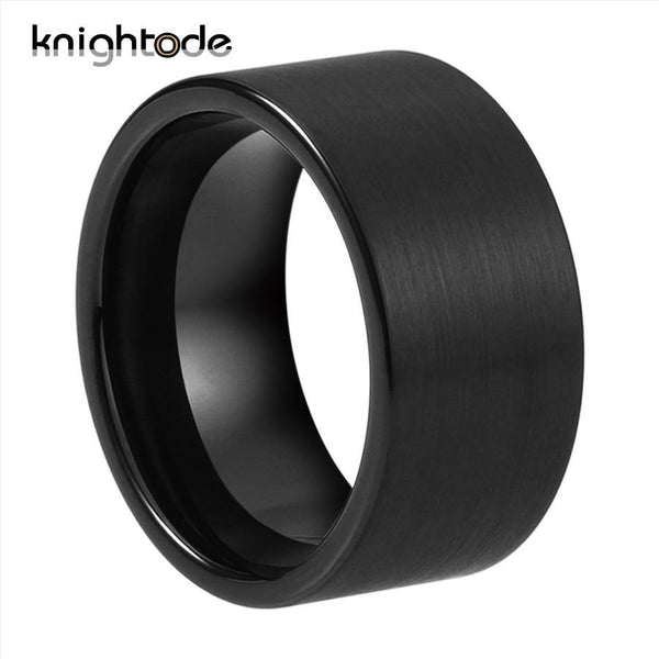 12mm Width Black Tungsten Carbide Big Thumb Ring For Fashion Men - Sophornlilly