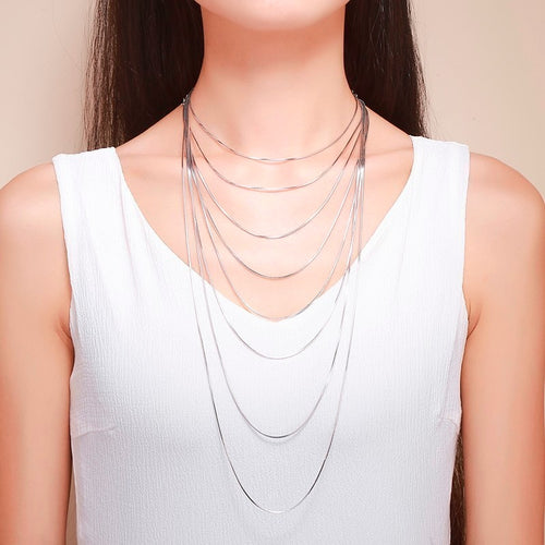 Sterling Silver Thin Snake Chain Necklace