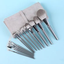 Load image into Gallery viewer, 14Pcs Silver Matte Blue Silver Makeup Brushes Set Berus Solek Berus