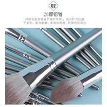 Load image into Gallery viewer, 14Pcs Silver Matte Blue Silver Makeup Brushes Set Berus Solek Berus