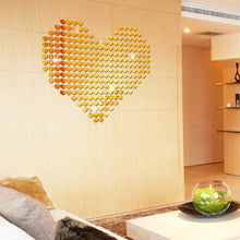 Load image into Gallery viewer, 100Pcs 3D Love Mirror Effect Heart Shaped Wall Sticker Decal Home Decor Art DIY - Sophornlilly