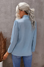 Load image into Gallery viewer, Eyelet Ruffles Button Crinkled Shirt