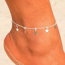 Load image into Gallery viewer, 18KGP Stainless Steel Anklet Bracelet for Women Heart Star Bracelet