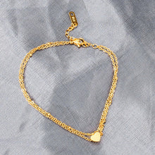 Load image into Gallery viewer, 18KGP Stainless Steel Anklet Bracelet for Women Heart Star Bracelet