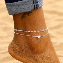 Load image into Gallery viewer, 18KGP Stainless Steel Anklet Bracelet for Women Heart Star Bracelet