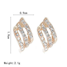 Load image into Gallery viewer, 1Pair Irregular Fashion Stud Earrings Alloy Rhinestone Combination - Sophornlilly