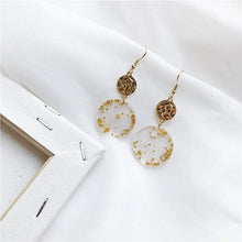 Load image into Gallery viewer, 1Pairs Drop Earrings Transparent Golden Foil Acrylic Luxury Ear - Sophornlilly