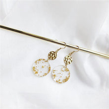 Load image into Gallery viewer, 1Pairs Drop Earrings Transparent Golden Foil Acrylic Luxury Ear - Sophornlilly