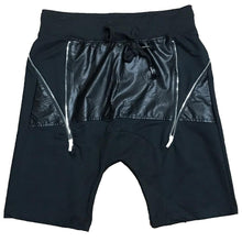Load image into Gallery viewer, Leather Front Moto Shorts