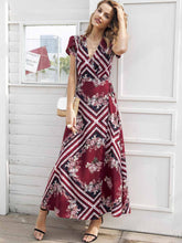 Load image into Gallery viewer, Boho print v neck wrap