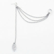 Load image into Gallery viewer, 1piece Punk Style Woman Young Gift Leaf Chain Tassel Earrings Earrings