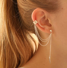 Load image into Gallery viewer, 1piece Punk Style Woman Young Gift Leaf Chain Tassel Earrings Earrings