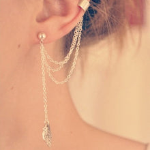 Load image into Gallery viewer, 1piece Punk Style Woman Young Gift Leaf Chain Tassel Earrings Earrings