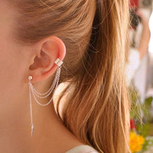 Load image into Gallery viewer, 1piece Punk Style Woman Young Gift Leaf Chain Tassel Earrings Earrings