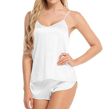 Load image into Gallery viewer, 2 PCS Womens Sleepwear Satin Pajama Cami Set Silk Solid Nightwear