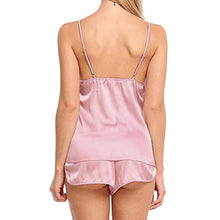Load image into Gallery viewer, 2 PCS Womens Sleepwear Satin Pajama Cami Set Silk Solid Nightwear