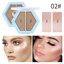 Load image into Gallery viewer, 2 color highlighter face bronzer palette makeup glowing face contour - Sophornlilly