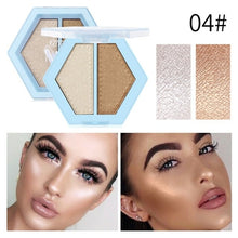 Load image into Gallery viewer, 2 color highlighter face bronzer palette makeup glowing face contour - Sophornlilly