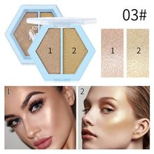 Load image into Gallery viewer, 2 color highlighter face bronzer palette makeup glowing face contour - Sophornlilly