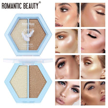 Load image into Gallery viewer, 2 color highlighter face bronzer palette makeup glowing face contour - Sophornlilly