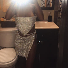 Load image into Gallery viewer, New Summer Sexy Crop Top Women Sequined Crystal Diamonds Boob