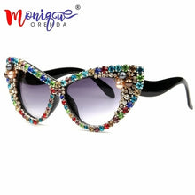 Load image into Gallery viewer, Oversize Cat Eye Sunglasses Luxury Crystal