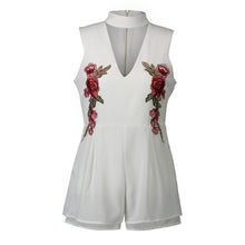Load image into Gallery viewer, Rose Floral Embroidery Jumpsuit
