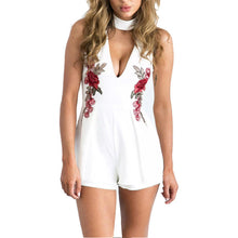 Load image into Gallery viewer, Rose Floral Embroidery Jumpsuit
