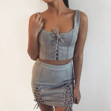 Load image into Gallery viewer, fashion trend hot models women models Faux Leather Women Bandage
