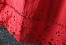 Load image into Gallery viewer, Fresh Drawstring O-neck Hollow Out Embroidery