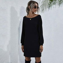 Load image into Gallery viewer, Autumn Knitted Dress Women Off Shoulder Sweater Dress Ladies