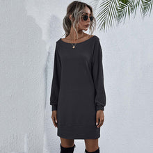 Load image into Gallery viewer, Autumn Knitted Dress Women Off Shoulder Sweater Dress Ladies