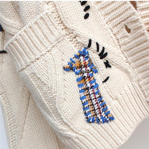 Cardigan Warm Knitted Sweater Jacket Pocket