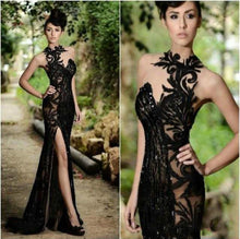 Load image into Gallery viewer, Elegant Beading Split Evening Dresses Rami Salamoun Appliqued