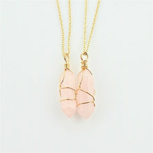 Load image into Gallery viewer, Fashion Opal Stone Hexagonal Column Crystal Necklaces Natural Red