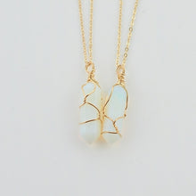 Load image into Gallery viewer, Fashion Opal Stone Hexagonal Column Crystal Necklaces Natural Red