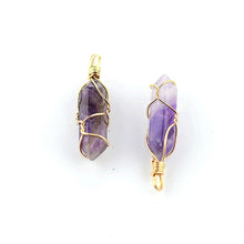 Load image into Gallery viewer, Fashion Opal Stone Hexagonal Column Crystal Necklaces Natural Red