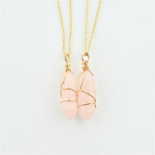 Load image into Gallery viewer, Fashion Opal Stone Hexagonal Column Crystal Necklaces Natural Red