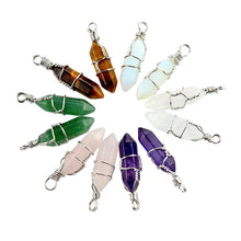 Load image into Gallery viewer, Fashion Opal Stone Hexagonal Column Crystal Necklaces Natural Red