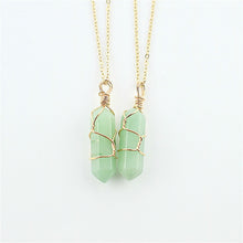 Load image into Gallery viewer, Fashion Opal Stone Hexagonal Column Crystal Necklaces Natural Red
